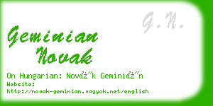 geminian novak business card